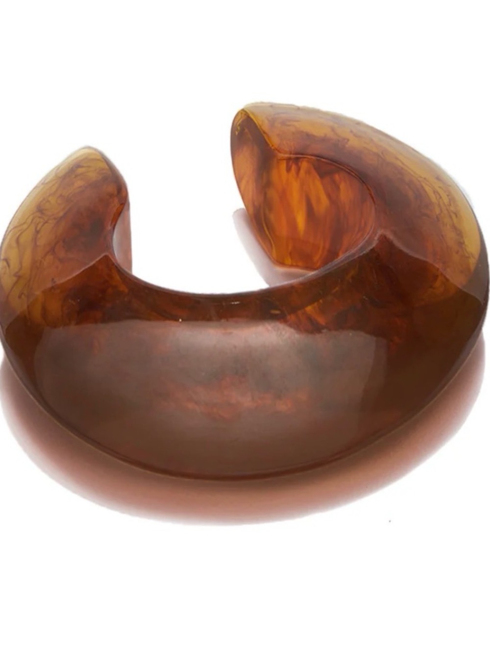 Lizzie Fortunato Arc Resin Cuff Bracelet Tortoise Brown Statement Bangle